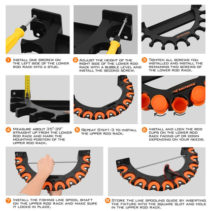 KastKing V10LS Spooling Station and Rod Rack