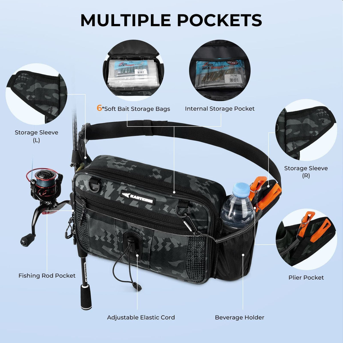 KastKing BaitSpace Waist Bag with 1 Tackle Box