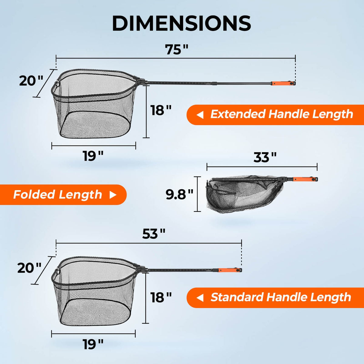 KastKing Brutus Foldable Extendable Fishing Net With Boat Hook
