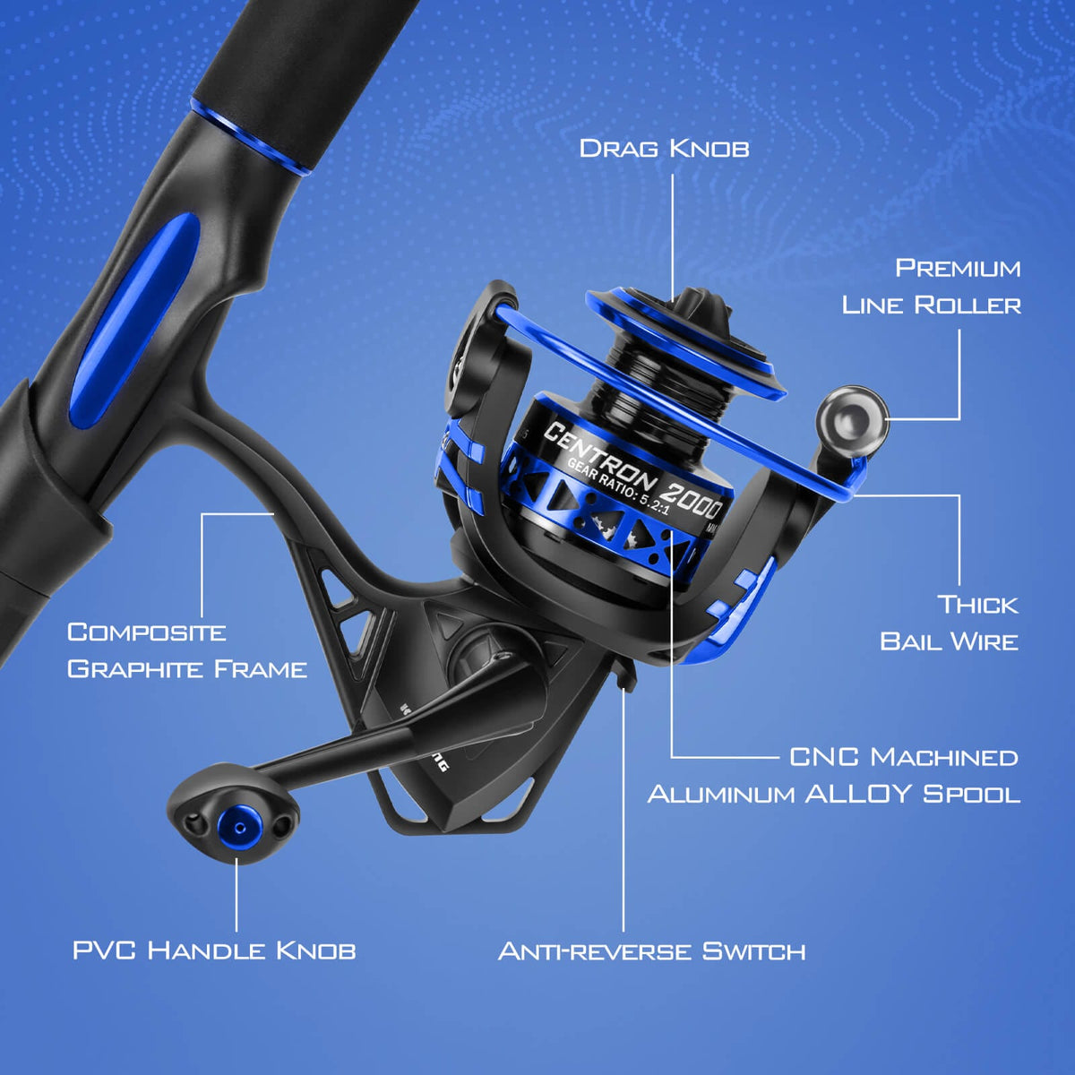 KastKing Centron Spinning Fishing Rod and Reel Combo