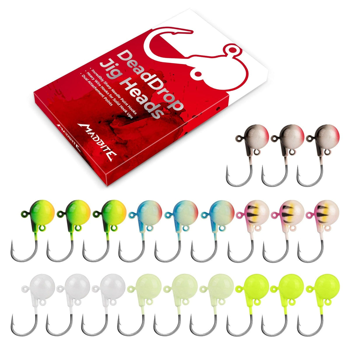 MadBite Dead Drop Jig Heads for Fishing
