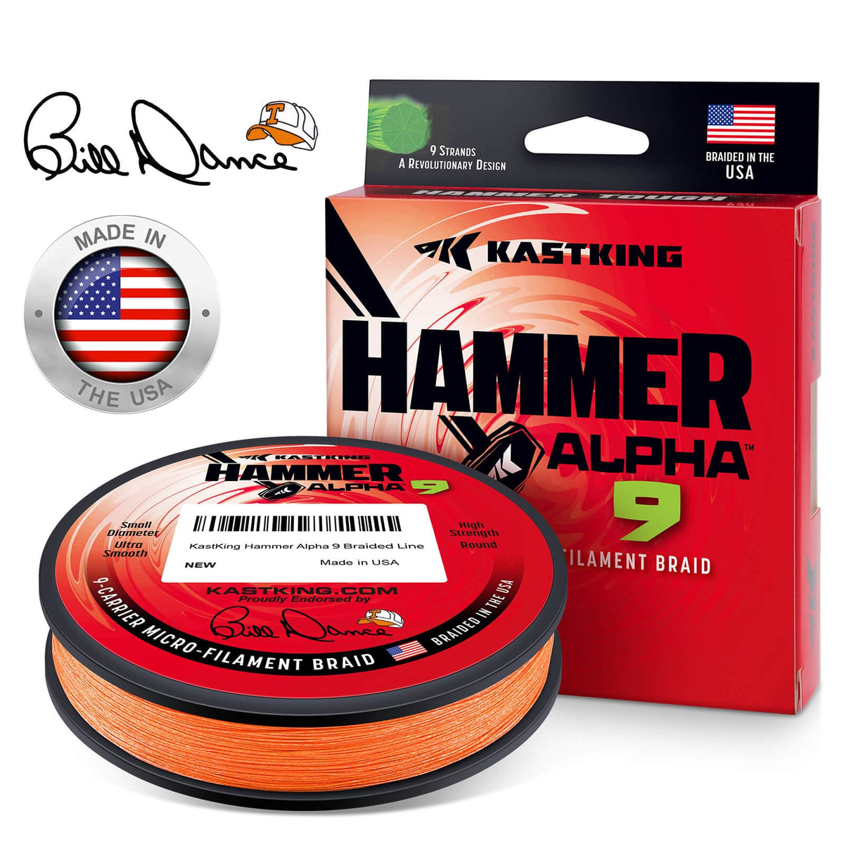 KastKing Hammer Alpha 9 UHMWPE 300Yds Braided Fishing Line