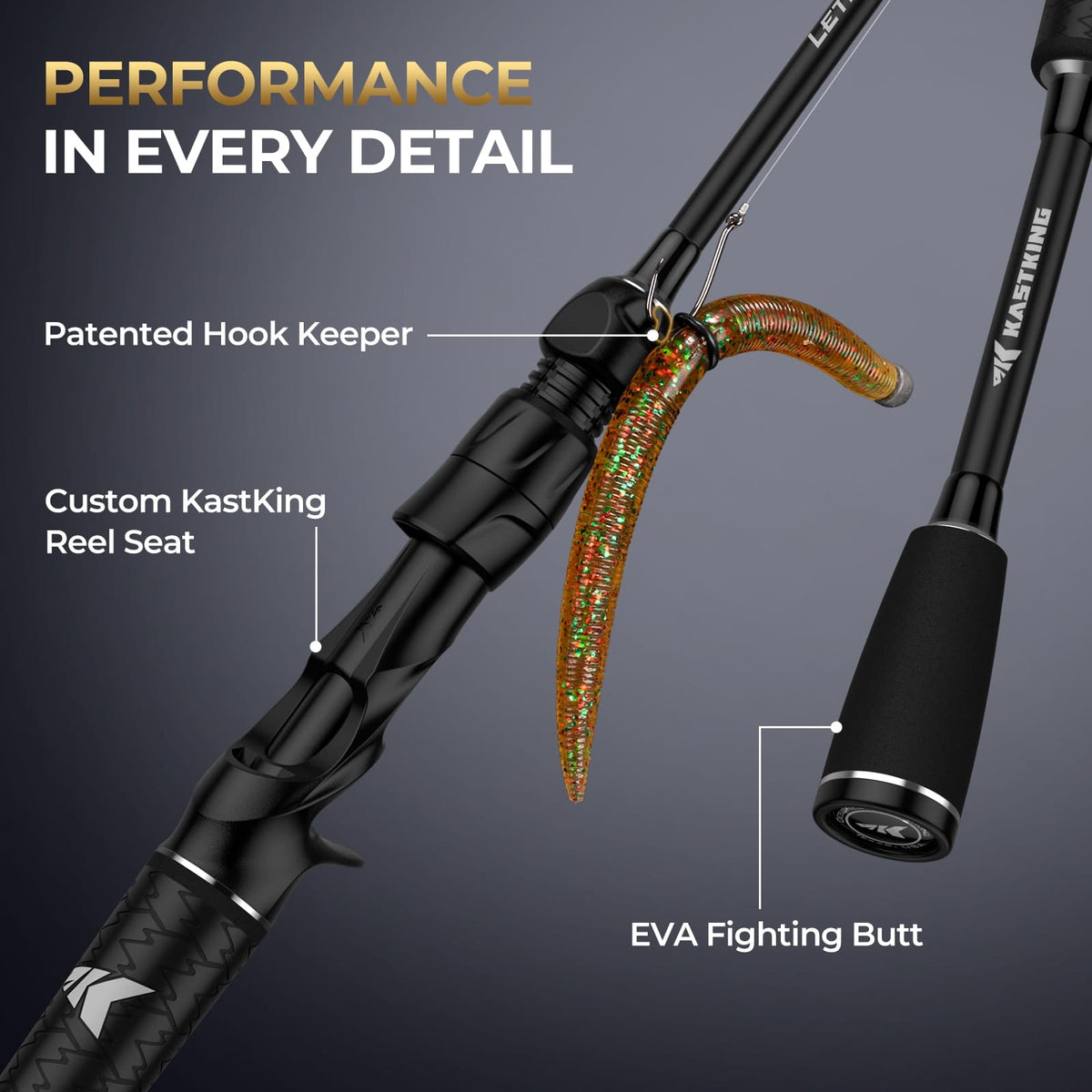 KastKing Lethal Phantom Twin-Tip Baitcaster Rod and Reel Combo