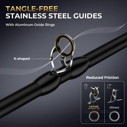 KastKing Lethal Phantom Twin-Tip Baitcaster Rod and Reel Combo