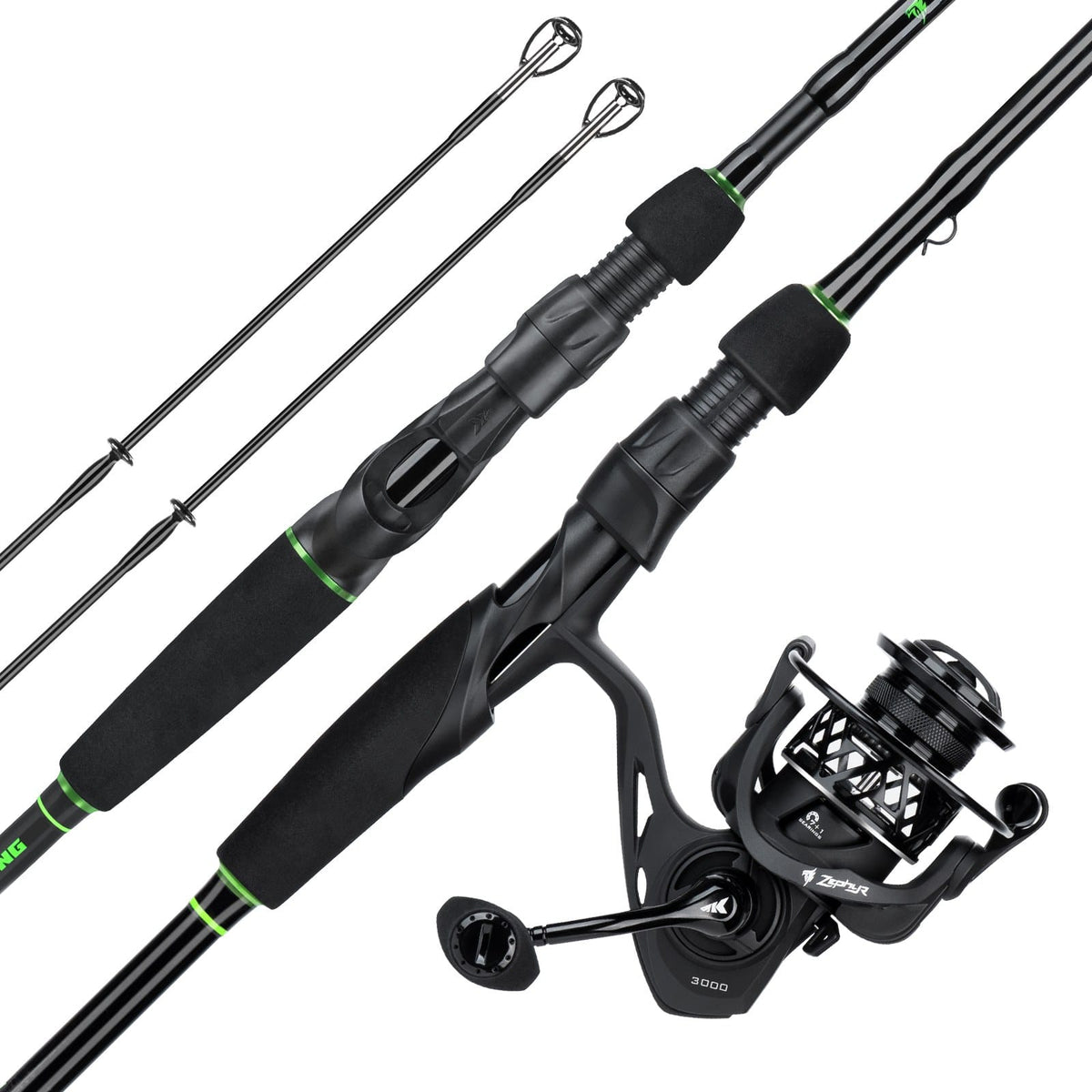 KastKing Zephyr Dual-tip Spinning Fishing Rod and Reel Combo
