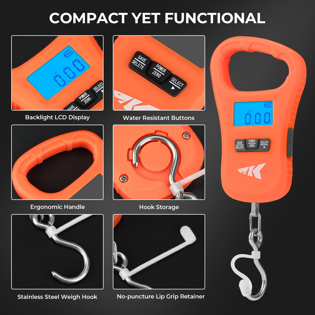 KastKing ToughTide USB Charging Fishing Scale & Lip Grip Combo